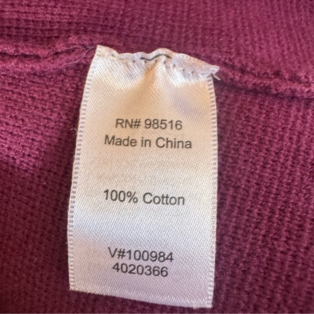 Classic Cotton Cardigan Sweater Purple Button Front Lightweight XS - Picture 5 of 5